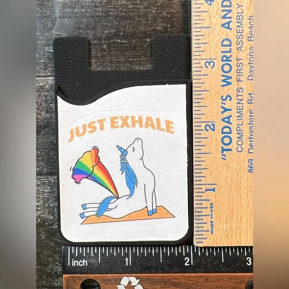 Unicorn Farting Rainbow Silicone Phone Wallet Card Holder Silica Gel Pocket